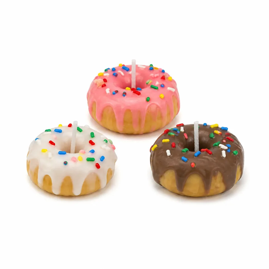 Mini donuts de cera decorados